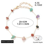 Natural Multi-Color Agate Stone Chip Anklet