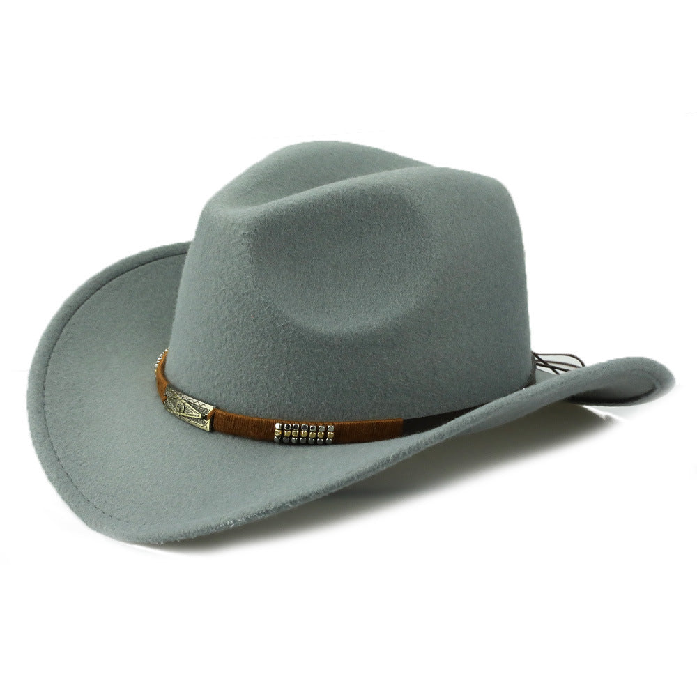 Classic Woolen Felt Cowboy Hat with Minimalist Accent Band