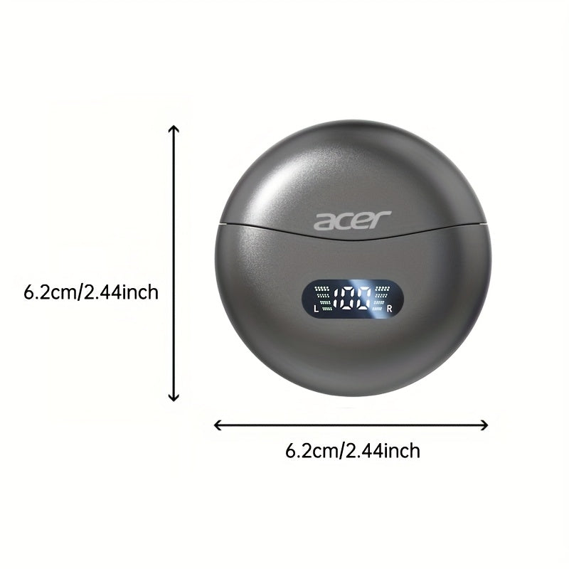 [Acer 2025 New] TWS Wireless Headphones, Heavy Bass Stereo Call Noise Reduction, Ultra-Long Battery Life, Sports Running Clip-On Ear Style, Low Latency Game Mode, HIFI Sound, Lightweight Touch Design, Comfortable to Wear for