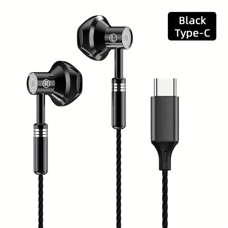 Wired Earbuds Featuring Hifi Bass Stereo Volume Control And HD Microphone, Compatible with for iphone 15 And Samsung Galaxy, Equipped with 3.5Mm And Type C Connectors