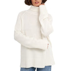Solid-Color Raglan Sleeve Turtleneck Sweater