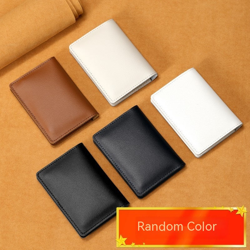 Ultra-Thin Genuine Cowhide Leather Card Holder Wallet