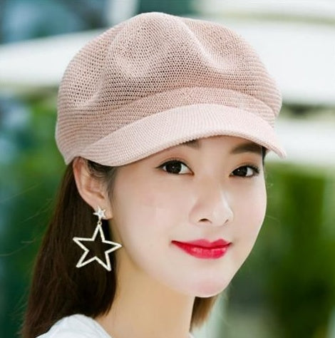 Summer Korean Version Breathable Knit Beret Hat