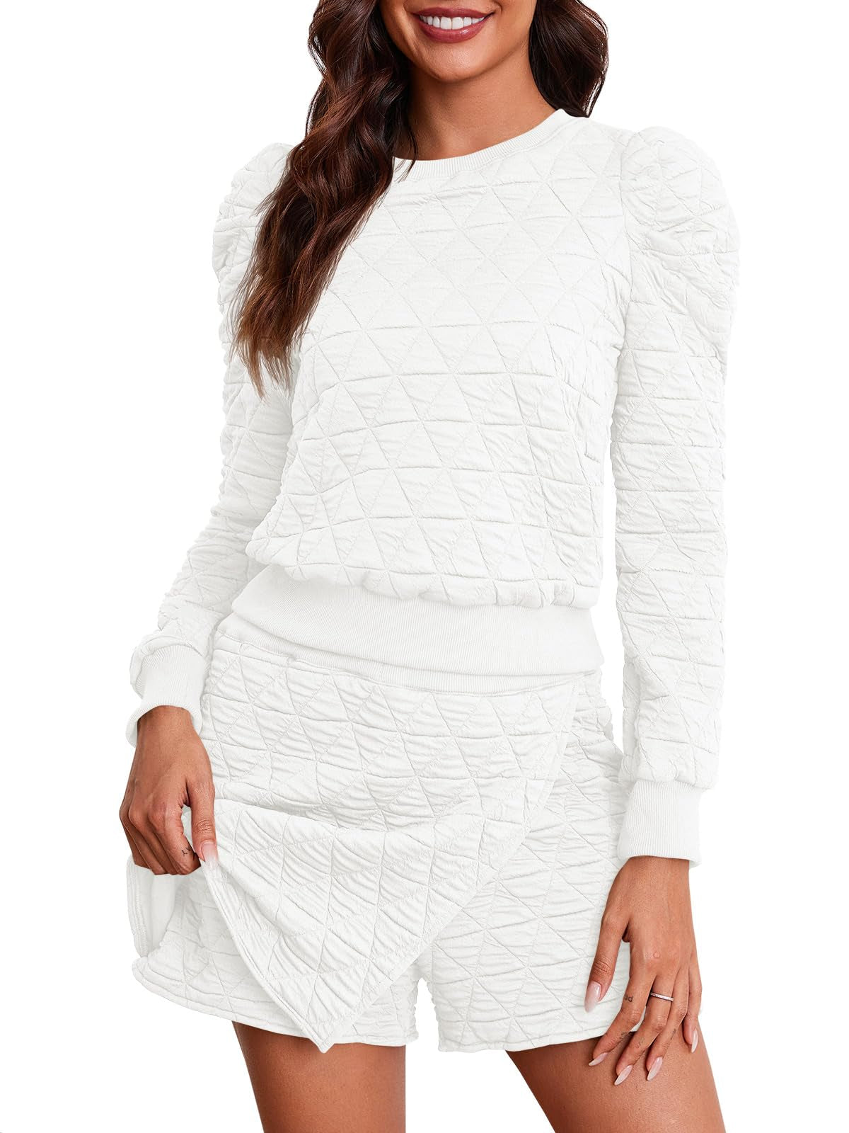 Argyle Ruffle Sweatshirt & Skort Set