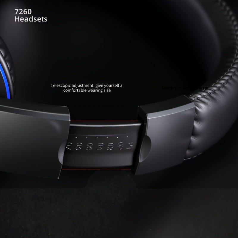 7260 Gaming Headset with Adjustable Headband, Comfortable Ear Cushions, Suitable for Gaming, Online Classes, And Entertainment