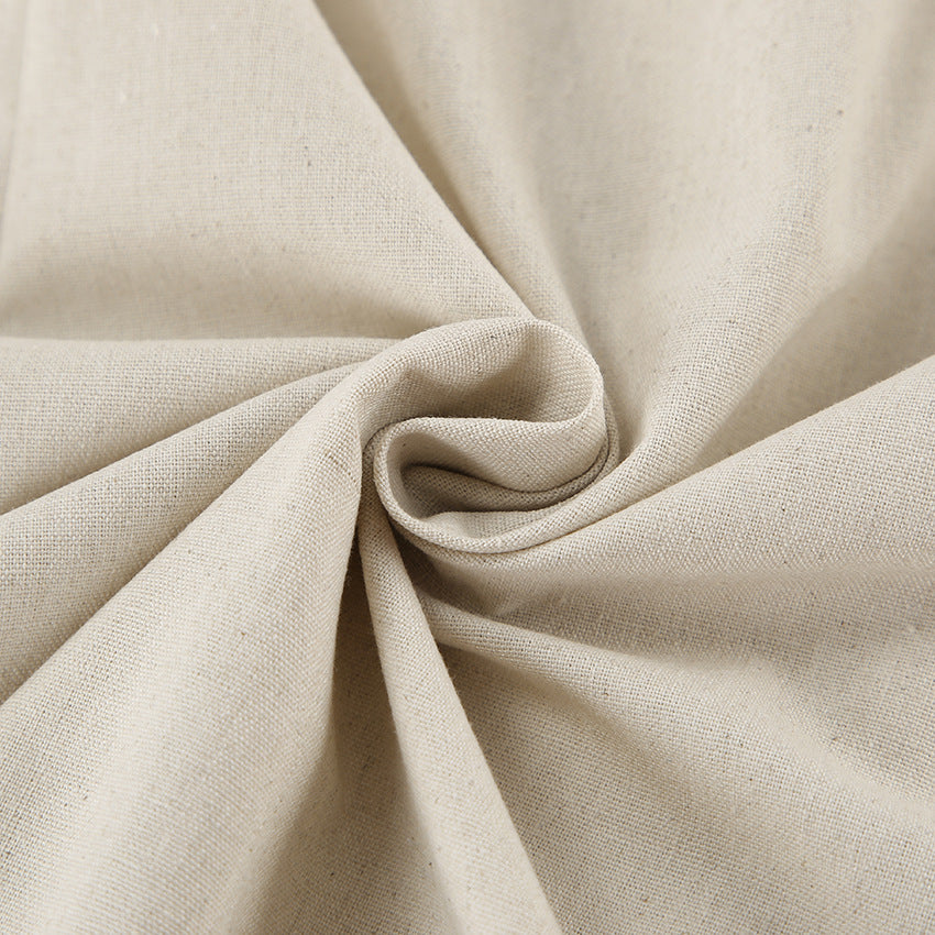 High-Waisted Linen Strapless Bandeau Dress