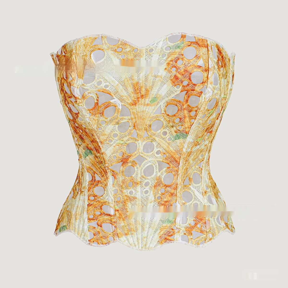 Hollow-Out Lace Corset Top