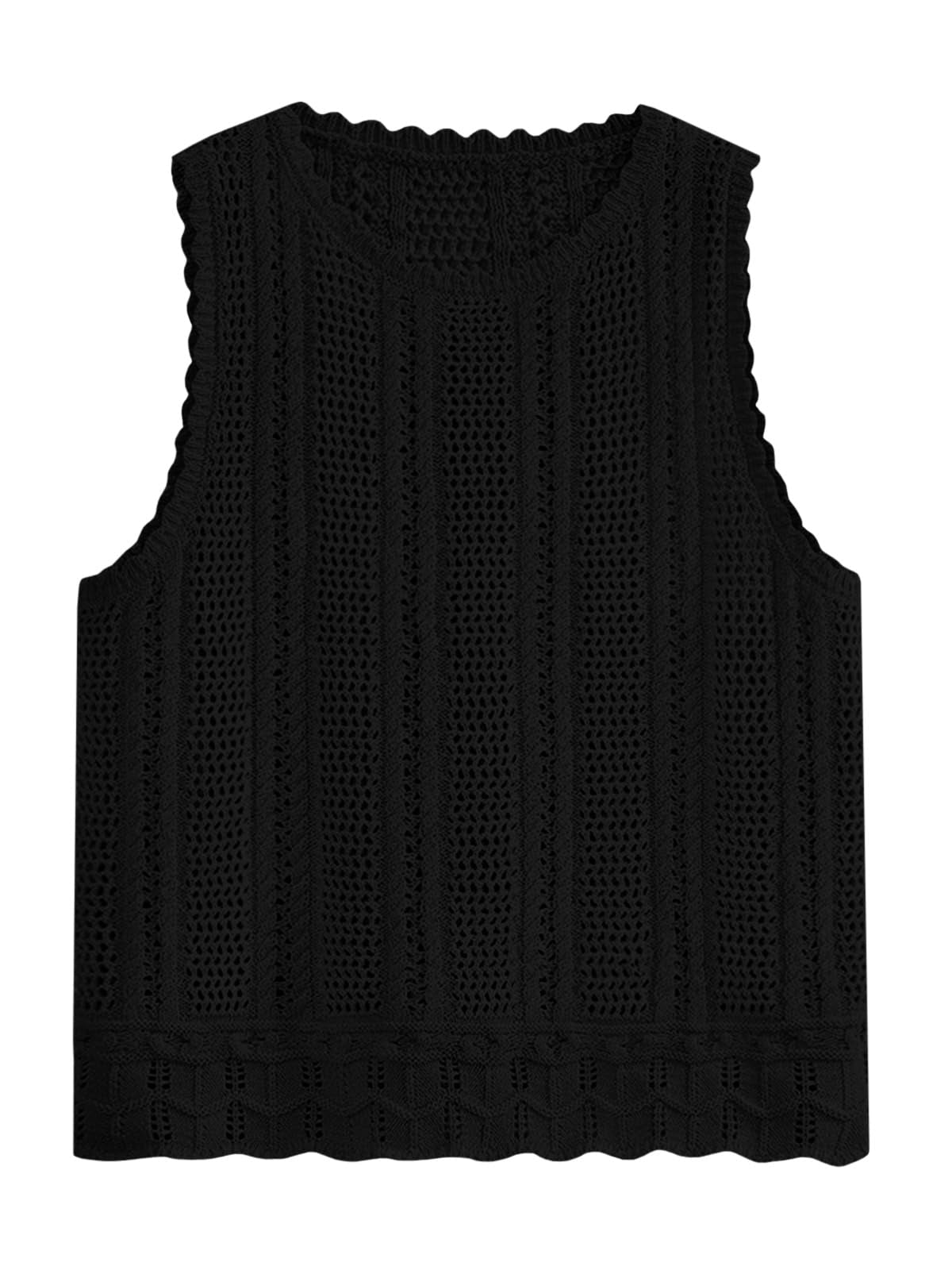 Sleeveless Crochet Knit Tank