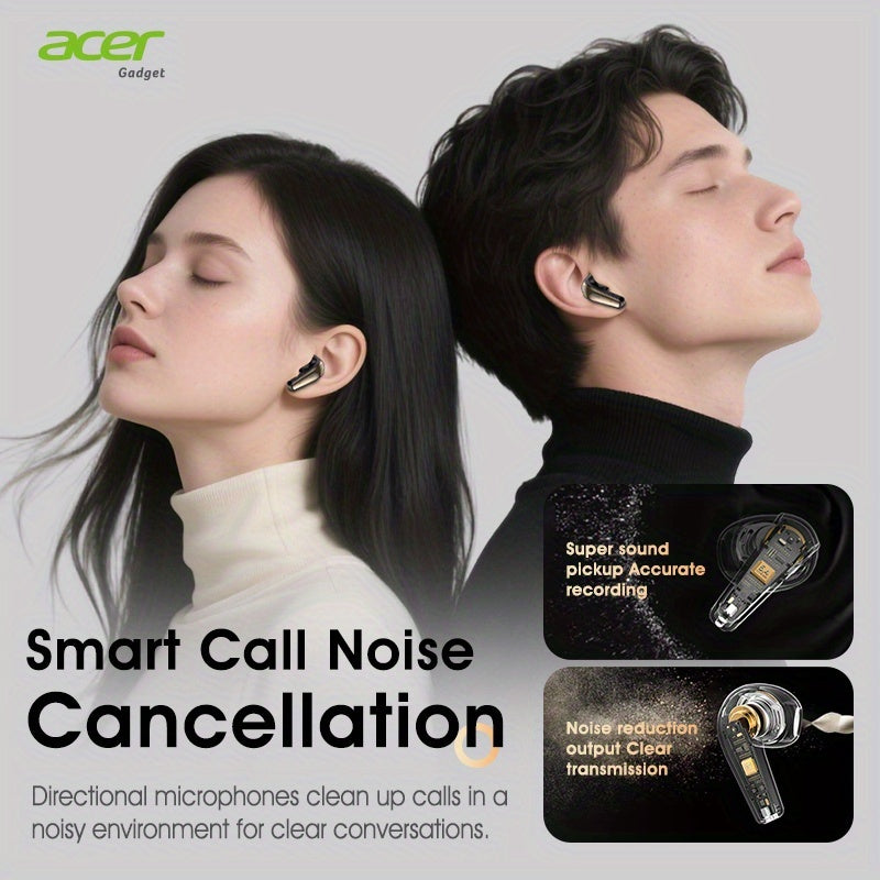 Acer TWS Wireless Earbuds with Deep Bass Stereo Sound + Call Noise Reduction, Long Battery Life, In-Ear Design for Sports And Running, Low Latency Gaming Mode, HIFI Audio, Lightweight Touch Control Design, Stylish Appearance