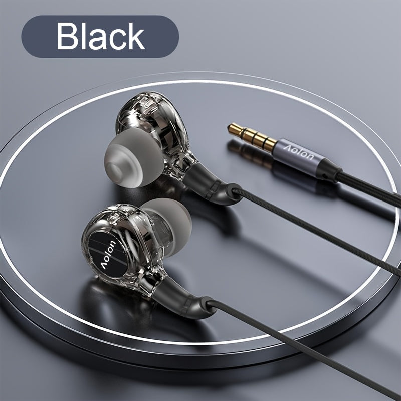 Wired In-Ear Earbuds with Noise Isolation, Transparent Design, And Stereo Sound, Suitable for Gaming And Sports