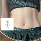 Butterfly Cubic Zirconia Surgical Steel Belly Ring