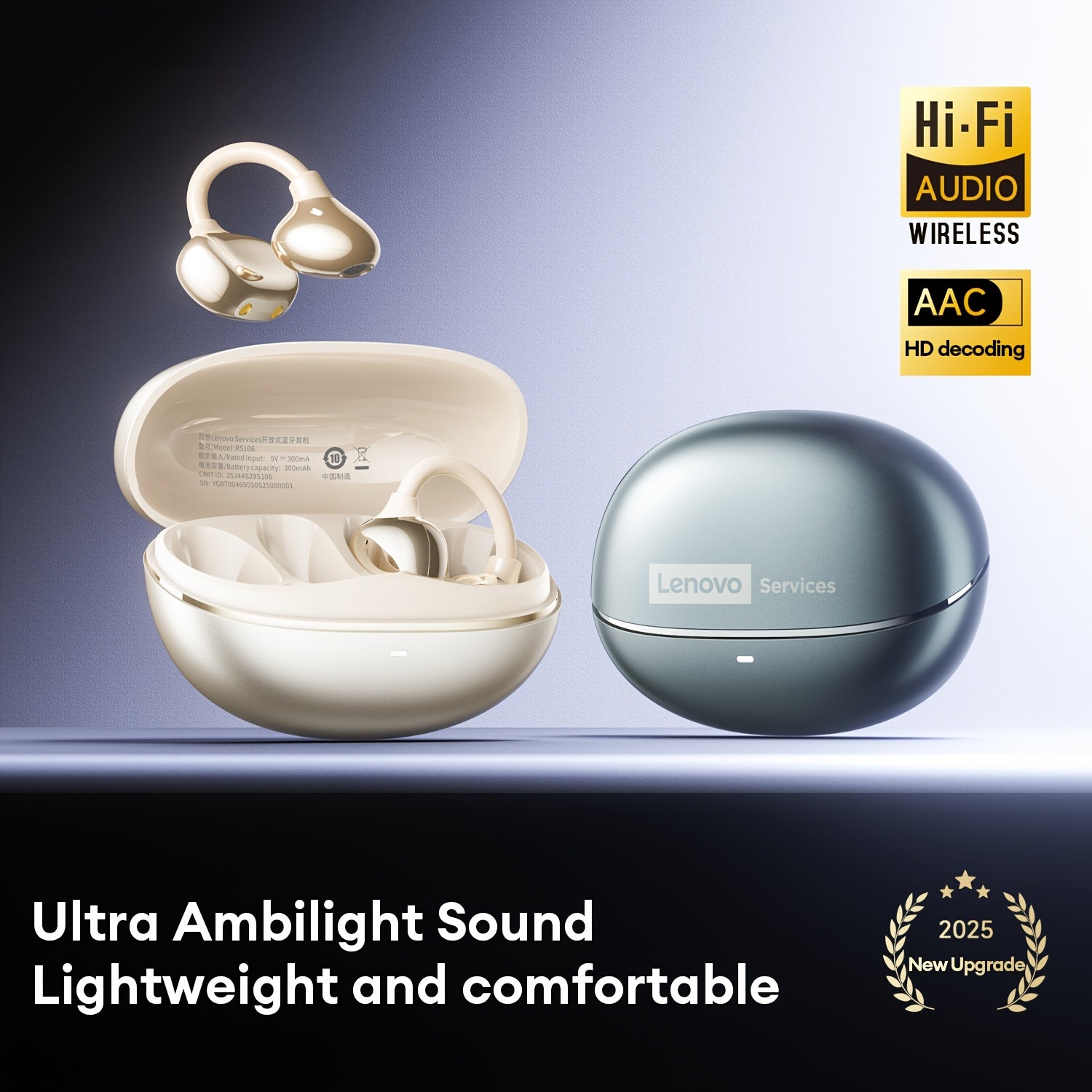 Lenovo Rs106 All Users for Clear Calls And Music with Noise Reduction Wireless Bluetooth Earphones 2025 Popular