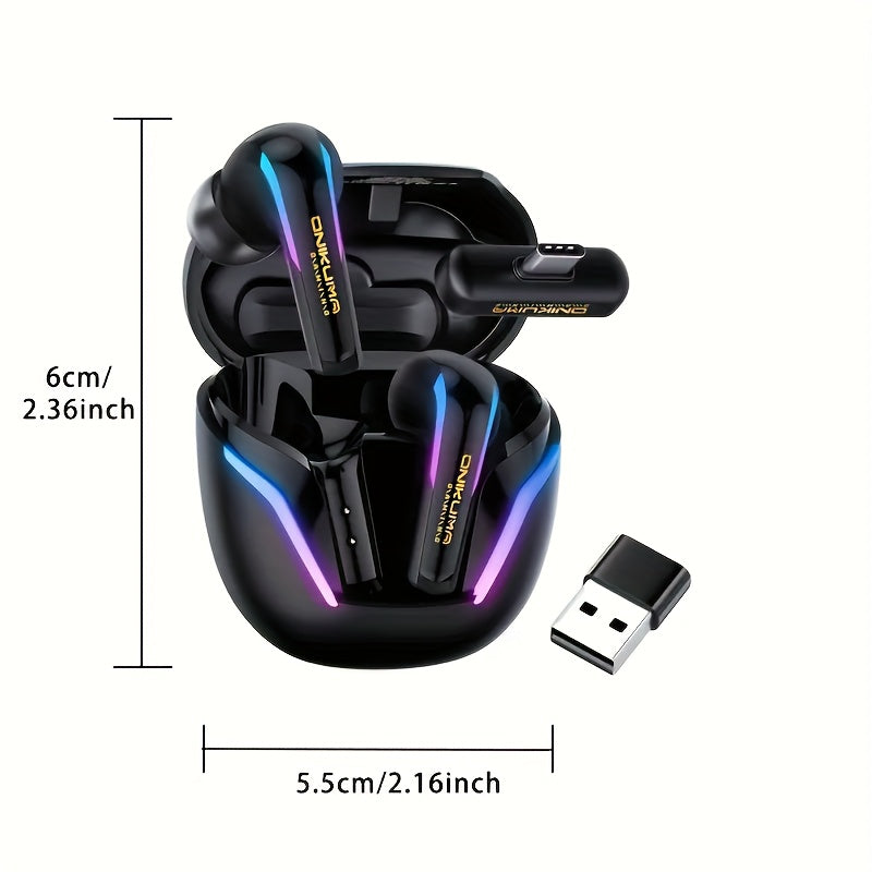 ONIKUMA 2.4G Wireless Gaming Headset, Low Latency 5.3 Headset, Dual Connectivity (2.4G and Wireless 5.3), ENC Noise Cancelling Microphone, Deep Bass, Immersive Experience | Ergonomic Earbuds | Mecha Style Light Strap | Stylis