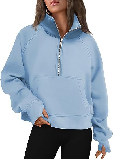 Loose Half-Zip Fleece-Lined Sweater Pullover