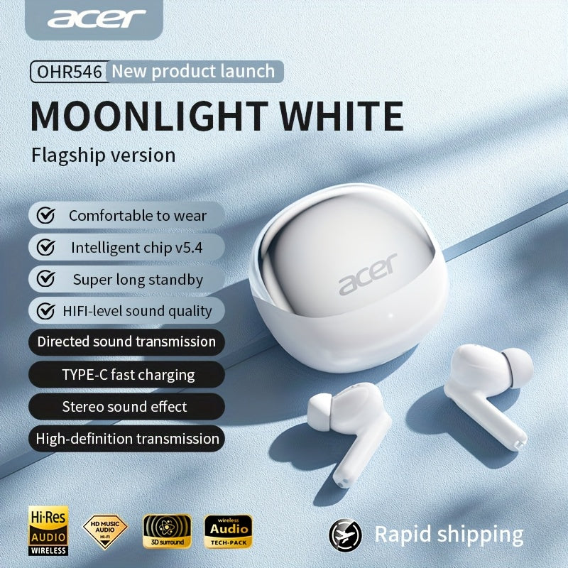 [Acer Official Genuine Product] In-Ear Design | TWS Wireless Earbuds | Stereo | Deep Bass | Low Latency for Calls | Comfortable Fit (For Study/Business/Sports/Running/Fitness) | Portable Design | Multi-Device Compatibility (P