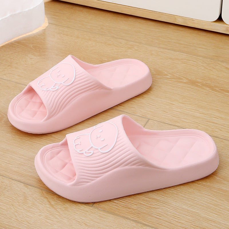 Cute Cartoon Dog Summer Non-Slip Rhombus Bathroom Slippers