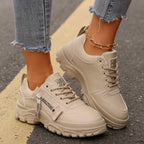 Side-Zipper Chunky Platform Casual Sneakers