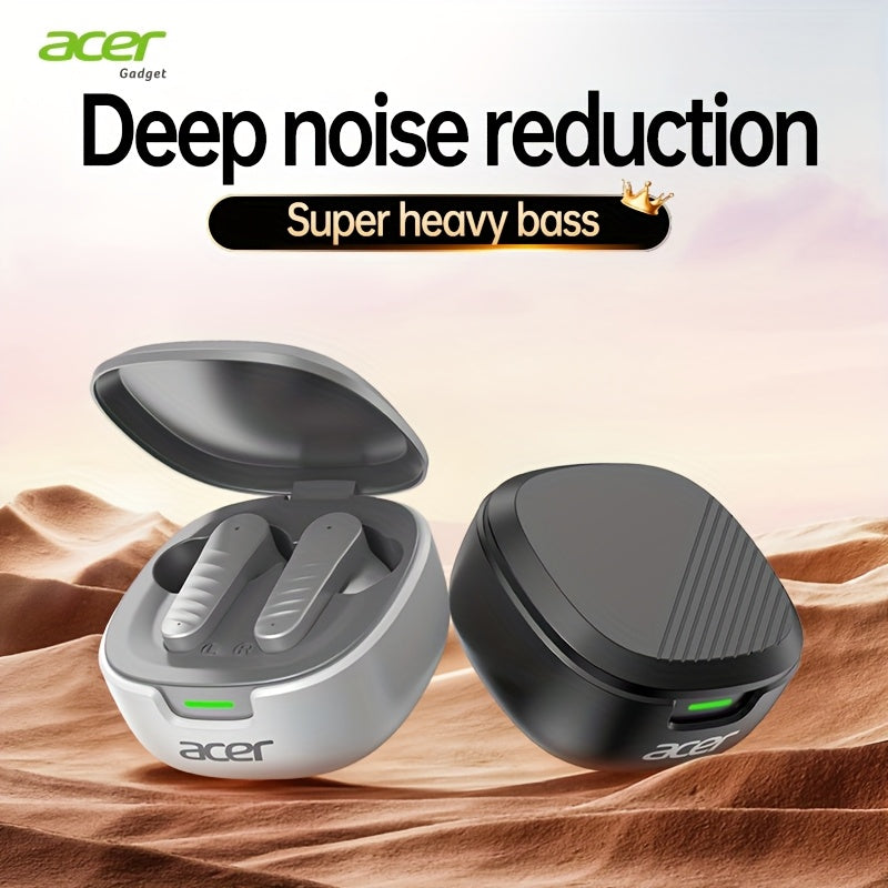 Acer TWS Wireless Earbuds with Deep Bass Stereo Sound And Call Noise Reduction, Designed for Sports And Running with a Semi-In-Ear Style, Low Latency Gaming Mode, HIFI Sound Quality, Lightweight Touch Control Design, Fashiona