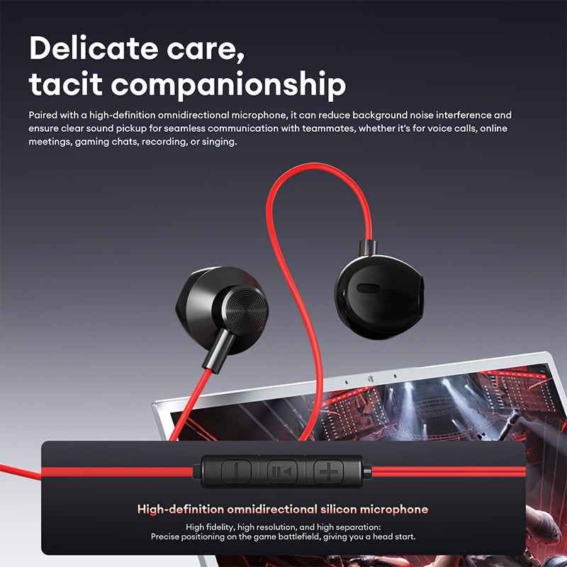 Lenovo Y108 14Mm Titanium Driver Wired Earbuds, Noise Cancelling In-Ear Earphones with Microphone & In-Line Control, Affordable Gaming Headset for Music/Calls/Study, 2025 Trending Comfort Fit Headphones