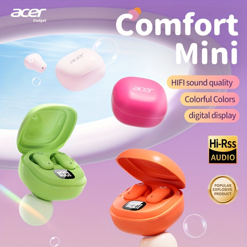 The New Acer 2025 TWS Wireless Earbuds Feature Deep Bass Stereo Sound And Call Noise Reduction, with an Extended Battery Life. They Are Semi-In-Ear, Suitable for Sports And Running