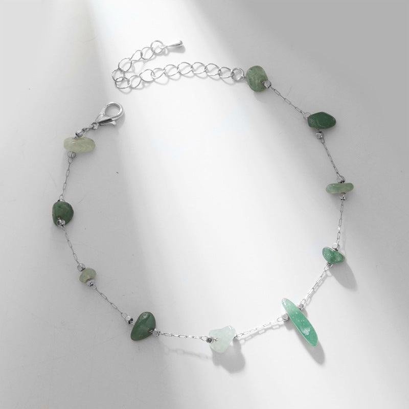 Natural Multi-Color Agate Stone Chip Anklet