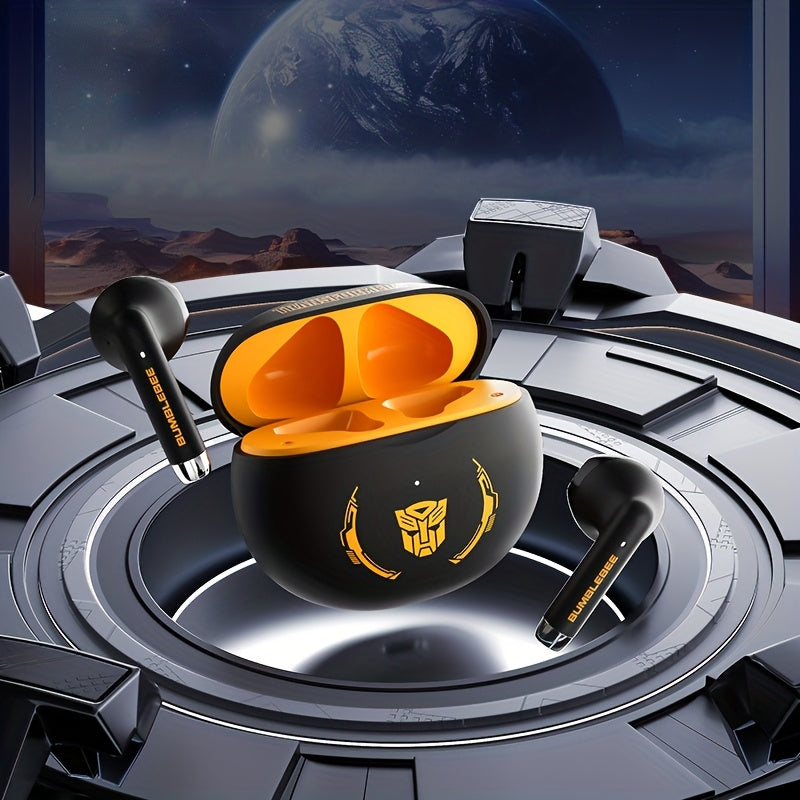Transformers Bluetooth Earphones, Featuring Cool Color Options (Bumblebee, Optimus Prime), Are Compact and Portable, Boasting a Low Gaming Latency of 45ms, 360° Surround Sound, and Bluetooth 5.4, Making Them an Excellent Hol