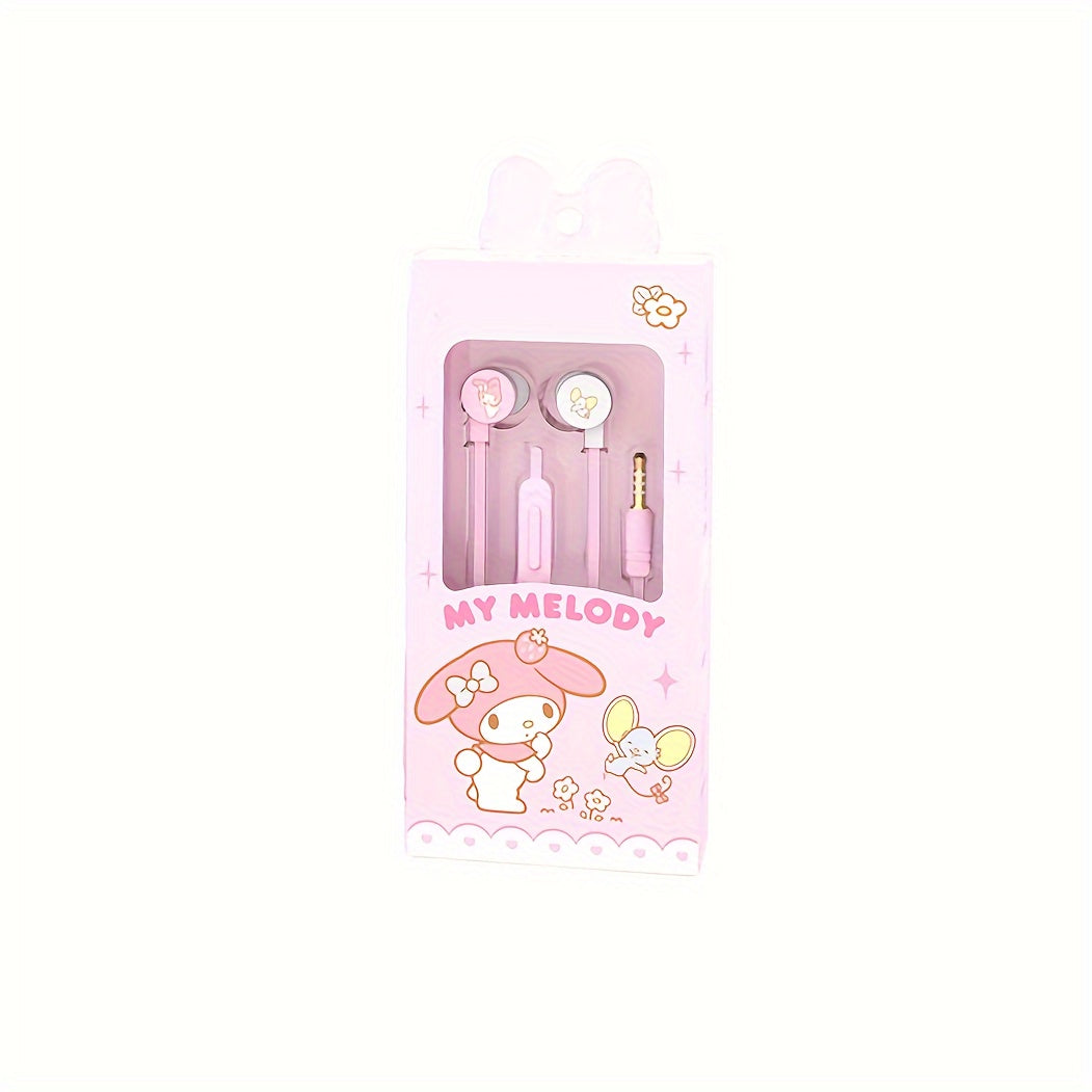 Sanrio Kumomi In-Ear Wired Earphones: Adorable and Comfortable for Kids and Adults Alike - Volume Control, No Battery Included