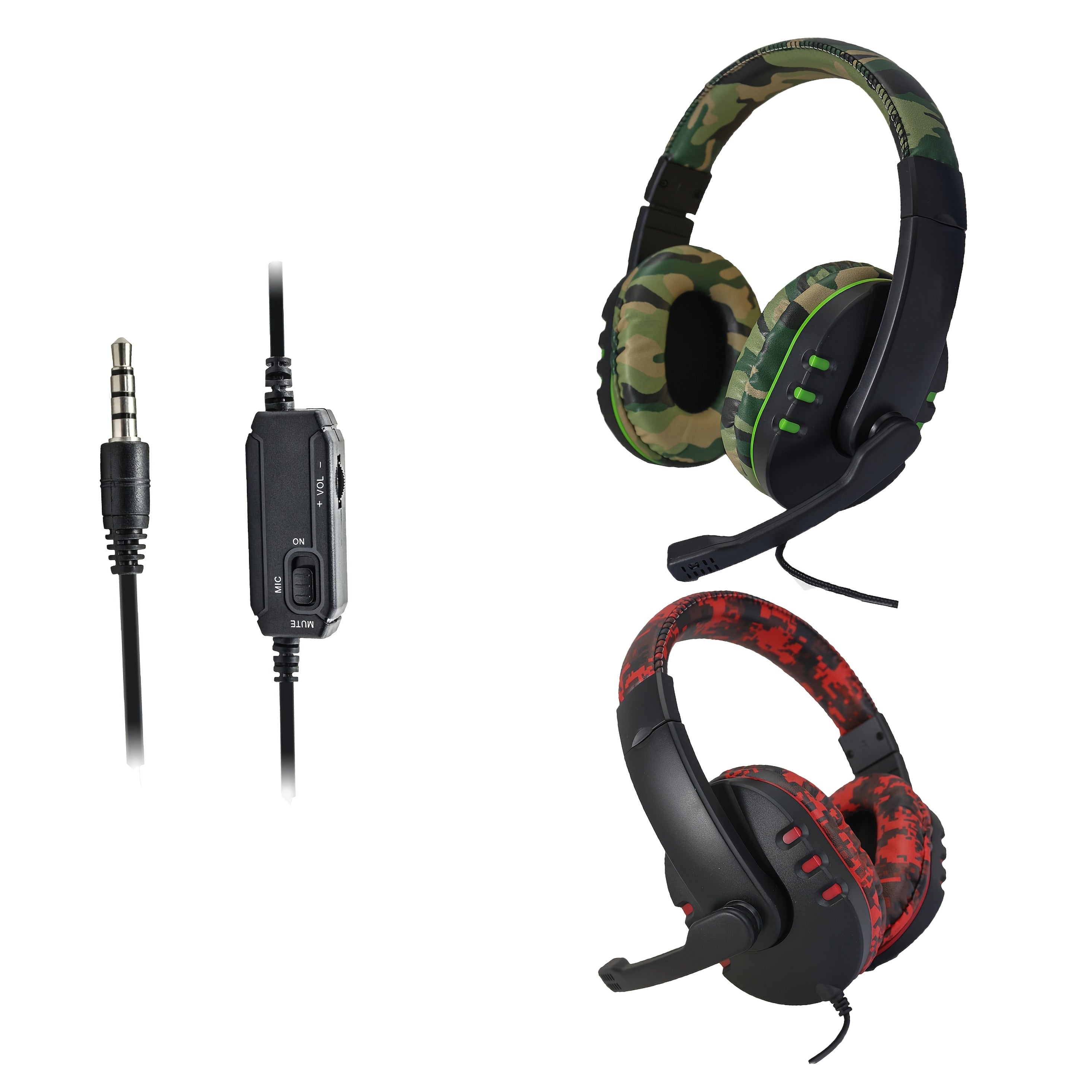 Suitable for PS5, PS4, Xbox, Mac - Sound Isolation, Volume Control, 3.5 Mm Jack, Retractable Cable, Headphones, Wired Gaming Headset with Microphone