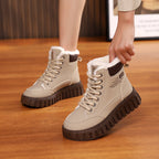 Ins Lace-Up Winter Snow Boots with Warm Fleece Lining