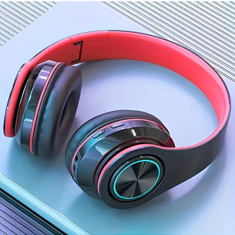 Introducing The B39 Wireless Headphones with LED Lights, Designed for Comfort with a Foldable Over-Ear Style. Features Include a Built-In Microphone, FM Radio, And a Card Slot, Making It Perfect for Use with School Devices, T