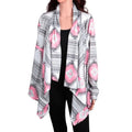 Open-Front Geometric Shawl Neck Cardigan