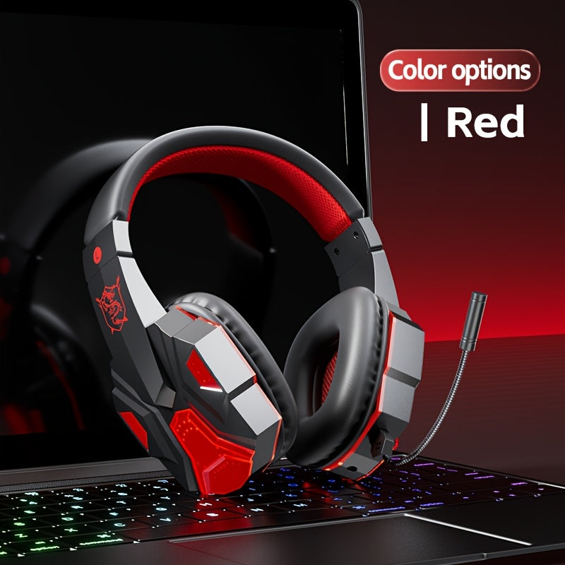 High-Quality Glowing Gaming Headset with Wireless Capabilities, Suitable for Calls, Adjustable, And Allows Seamless Switching Between Wired And Wireless Listening with Physical Noise Cancellation