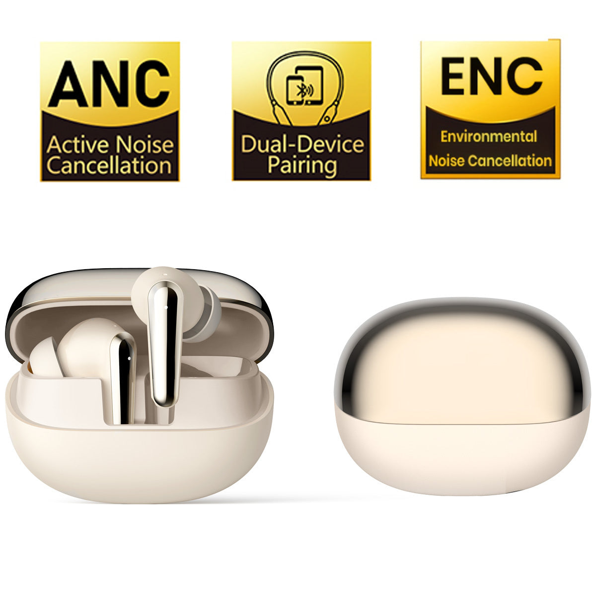 2026 New Wireless Earbuds | ENC Noise Cancellation, Lightweight In-Ear Design with Dual Microphones, Immersive Sound and Bass, Compatible with Apple and Android Systems