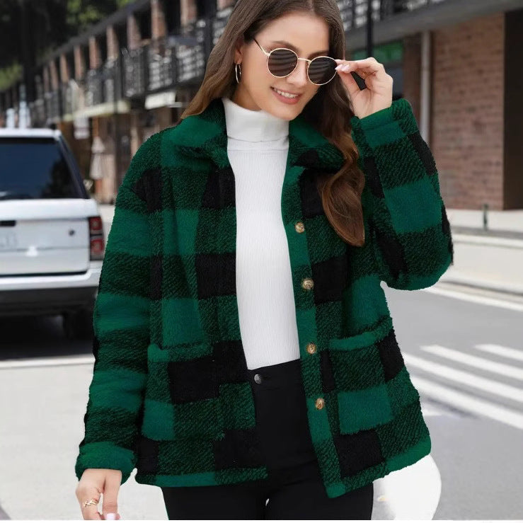 Classic Buffalo Plaid Button-Down Shirt Jacket