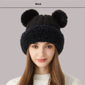 Winter Cute Fur Ball Knitted Hat Outdoor Warm Beanie