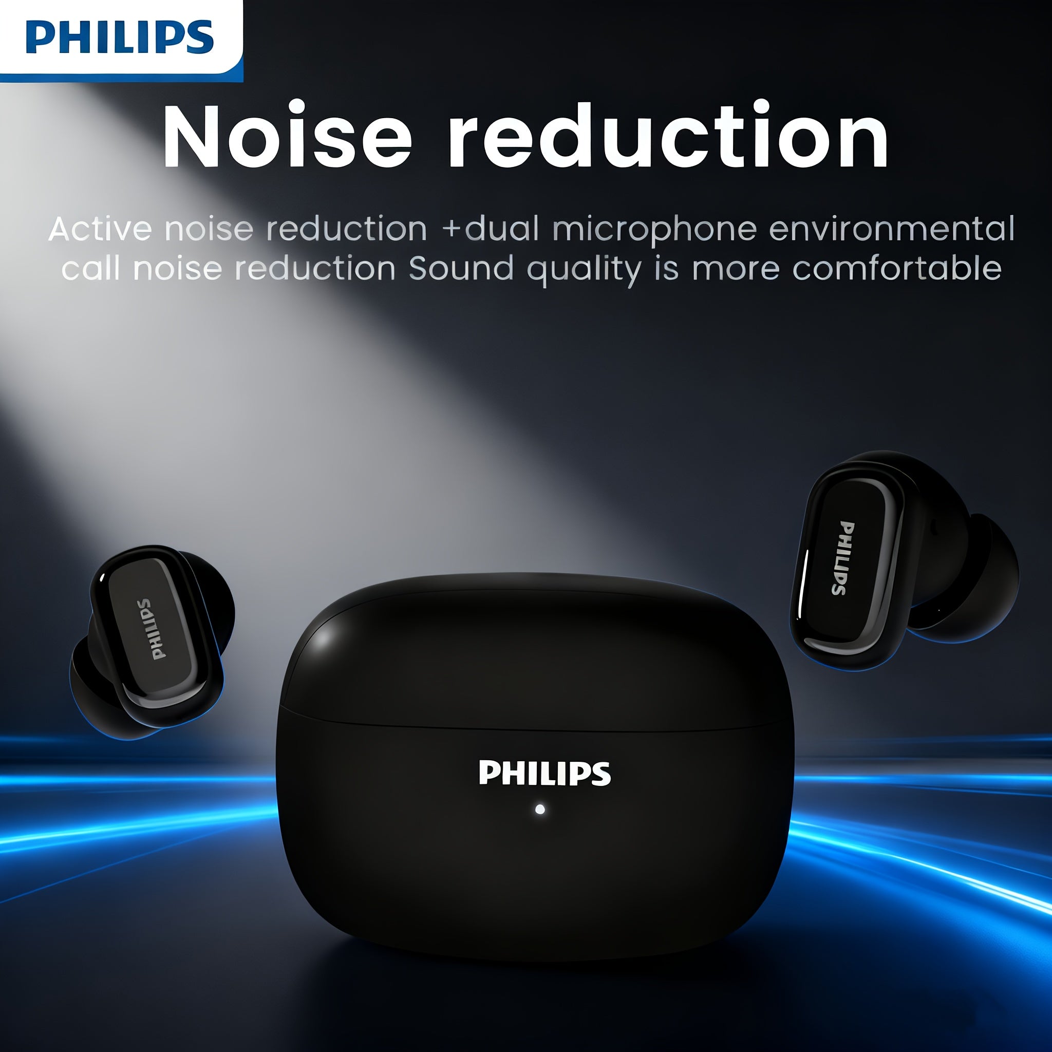The 2025 Model of Philips' True Wireless Earbuds Boasts Cutting-Edge Noise Cancellation, Integrated Microphones, And USB Charging. with a Unique Open Rear Cover Design And a Robust 400 Mah Battery, These Headphones Are Ideal