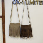 Artistic Tassel Canvas Crossbody Shoulder Bag