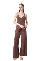 Plush Halter Wide-Leg Lounge Set