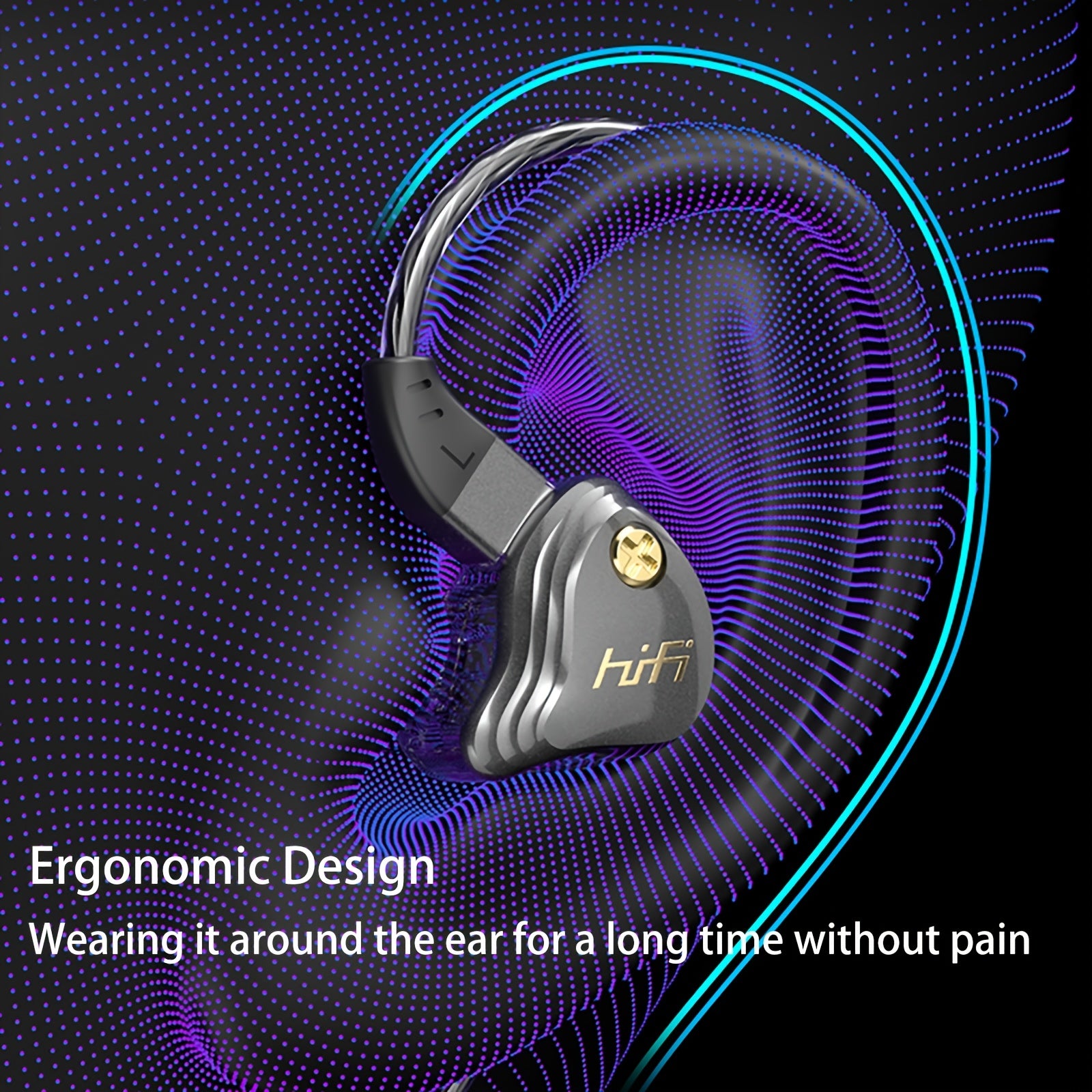 Wired In-Ear Headphones with a Detachable And Convenient Plug Design, Designed for Running with an Around-The-Ear Style, Featuring Deep Bass, Hifi Stereo Sound, Easy Storage, No Delay, Effective Noise Cancellation, Smart Cont