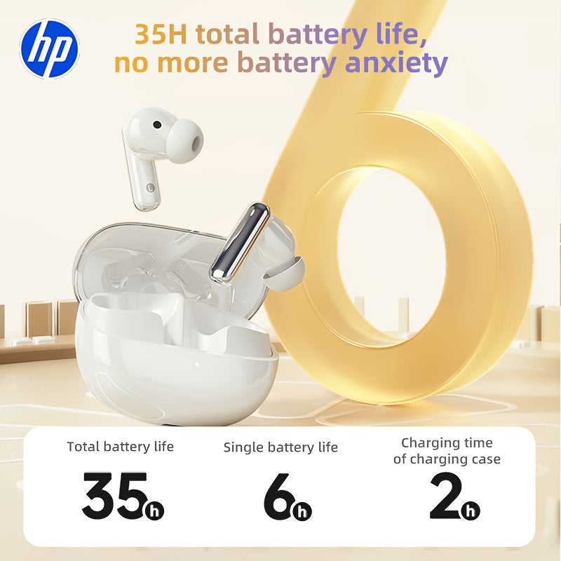 HP Official TWS Wireless Earbuds, Immersive Stereo Sound with Deep Bass, Low-Latency Mode for Gaming, Clear Call Noise Cancellation, AllDay Comfortable Fit for Study/Work/Sports, Multi-Device Compatible, Great Tech Gift for C