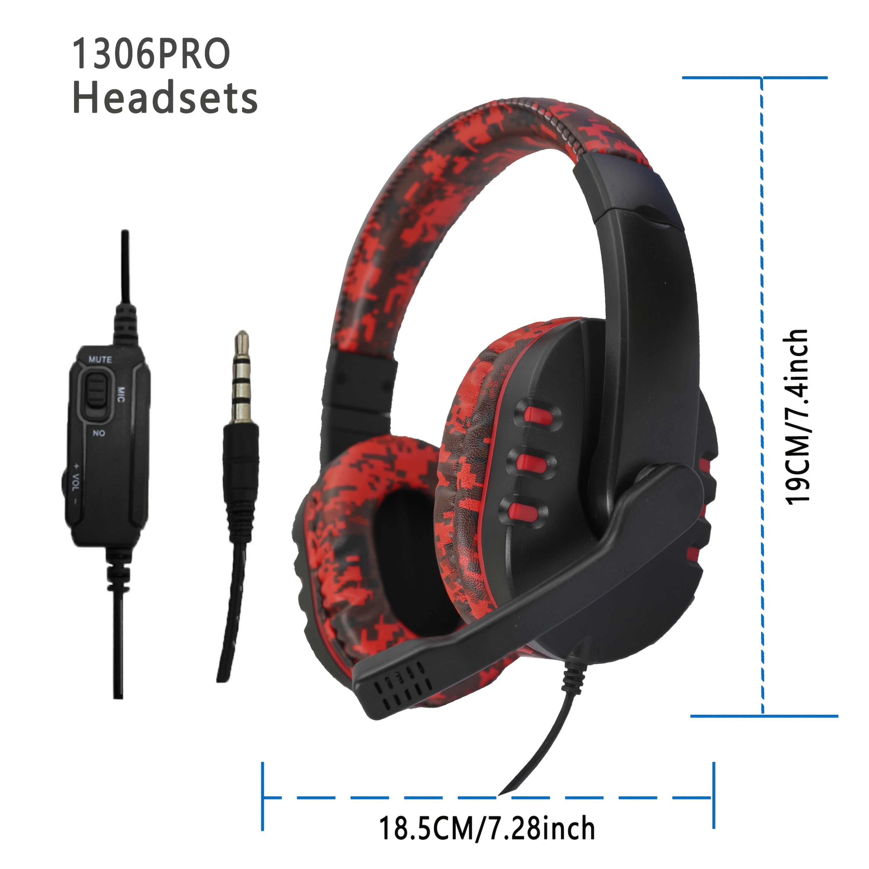 Suitable for PS5, PS4, Xbox, Mac - Sound Isolation, Volume Control, 3.5 Mm Jack, Retractable Cable, Headphones, Wired Gaming Headset with Microphone