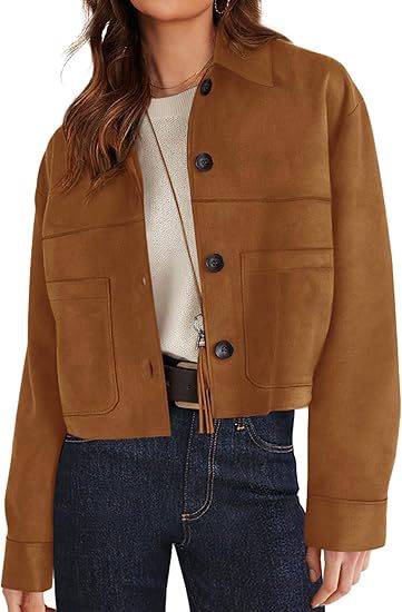 Casual Faux Suede Short Jacket Coat