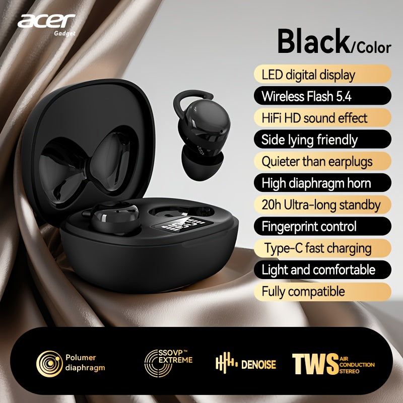 [Acer Official Genuine Product] In-Ear Design | TWS Wireless Earbuds | Deep Bass Stereo | Low Latency for Gaming | Comfortable Fit Back to School/Anniversary (Study/Business/Sports/Running/Fitness) | Multi-Device Compatibilit