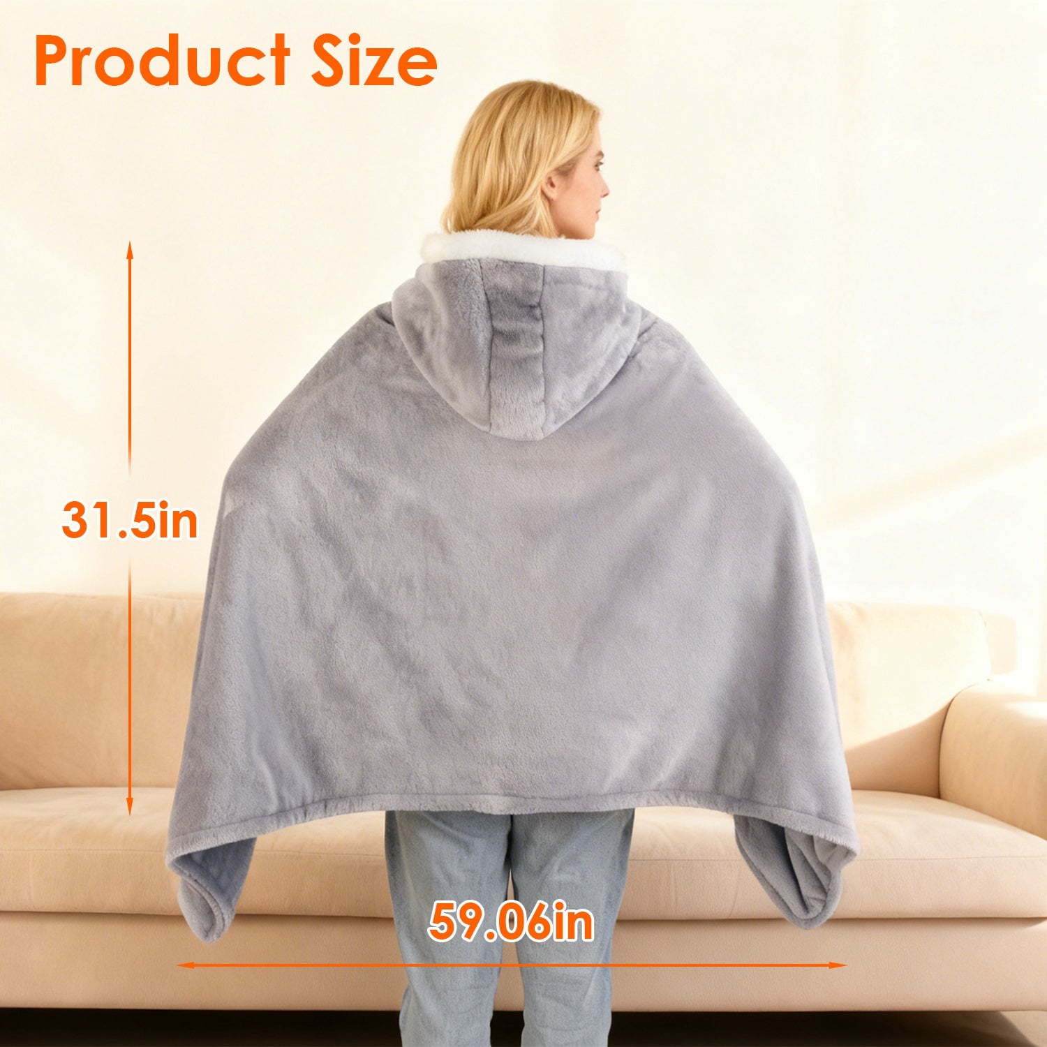Wearable Heated Throw Blanket with Power Bank