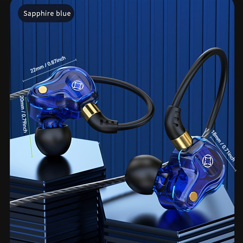 Hot Selling New Quad-core Double Acting Ring L-plug Earphone HIFI Heavy Subwoofer Phone Cable Length 1.5m/59.055inch Cable Anchor Earphone 3.5mm/0.14inch Plug TYPE-C Plug and Storage Box