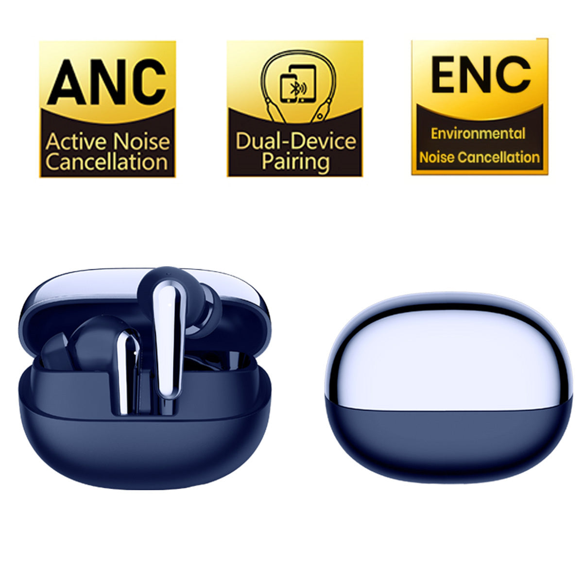 2026 New Wireless Earbuds | ENC Noise Cancellation, Lightweight In-Ear Design with Dual Microphones, Immersive Sound and Bass, Compatible with Apple and Android Systems