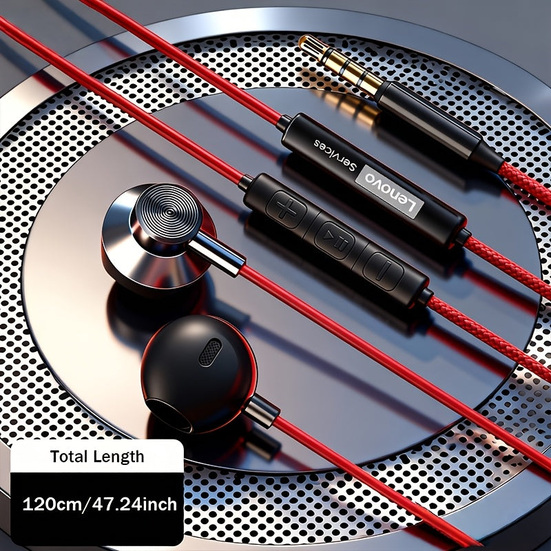 Lenovo Y108 14Mm Titanium Driver Wired Earbuds, Noise Cancelling In-Ear Earphones with Microphone & In-Line Control, Affordable Gaming Headset for Music/Calls/Study, 2025 Trending Comfort Fit Headphones