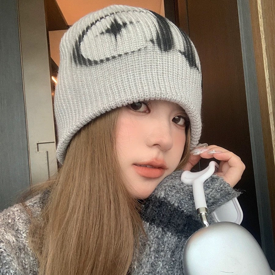 Street Style Letters Print Slouchy Knit Beanie Hat