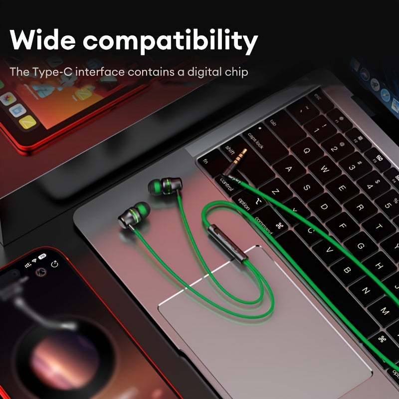 Lenovo YF38 Type-c Headphones Earphones Headset Multi-Scenario Users and Sound Quality Seekers Daily Device Connection and Casual Gaming Moments Professional Game-Tuned High-Resolution Audio Effects Compact In-Ear Build Stron