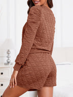 Argyle Ruffle Sweatshirt & Skort Set